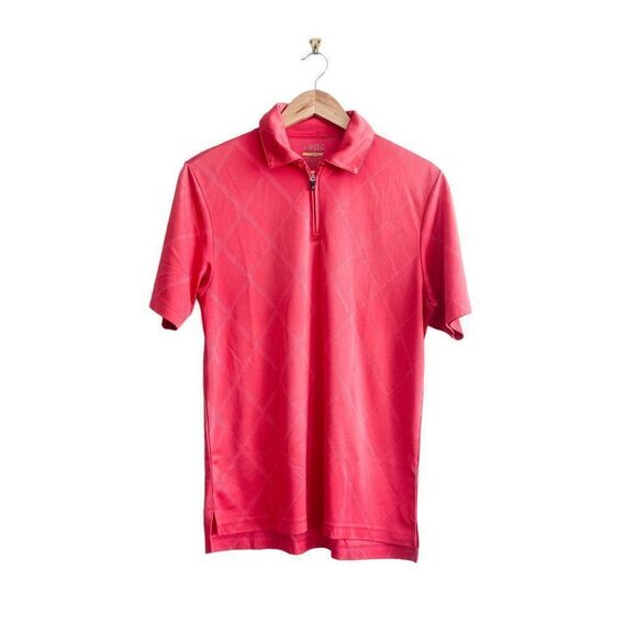 IZOD Golf Polo Shirt Short Sleeved 1/4 Zip Red Men's S - Picture 1 of 6